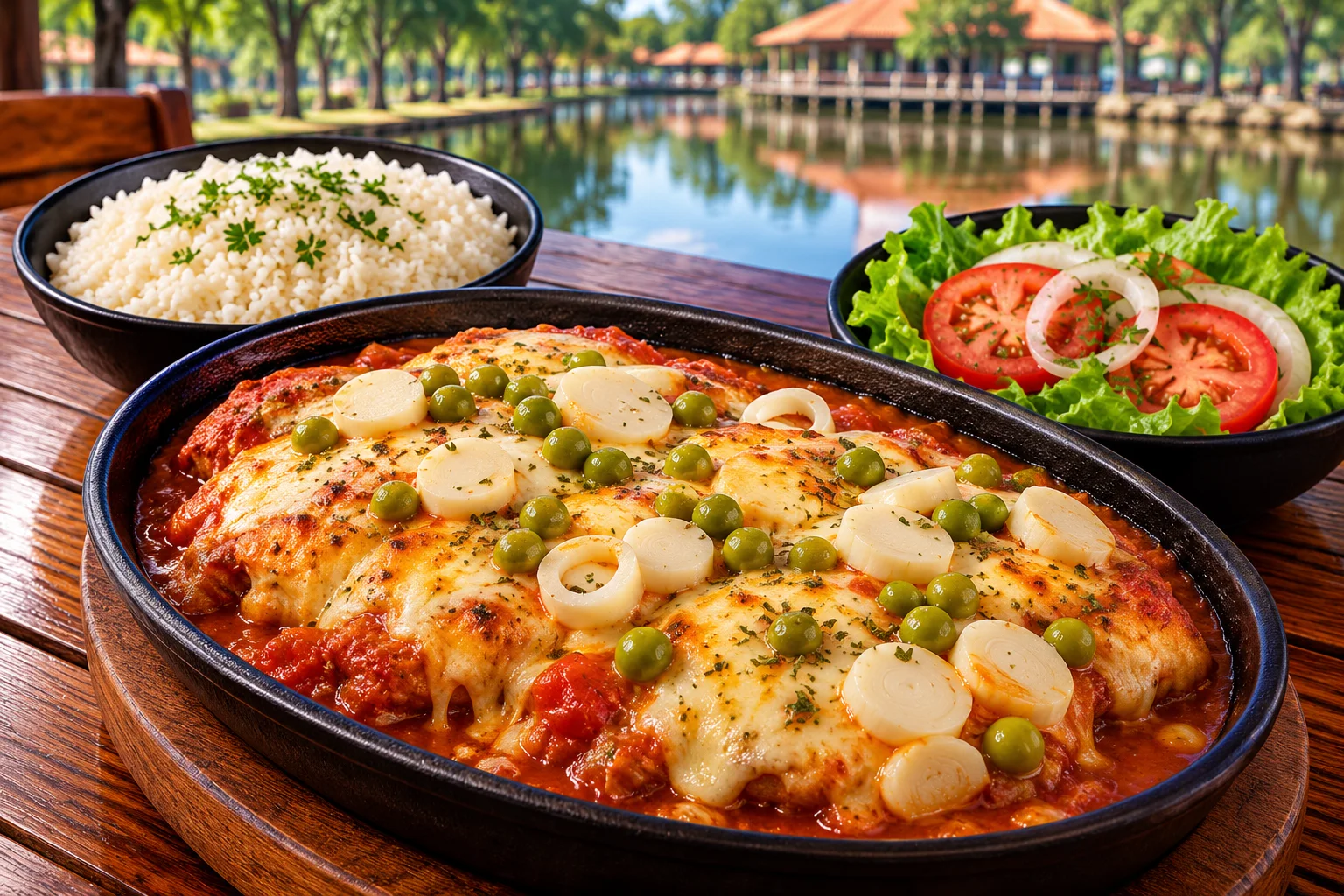 Parmegiana de filé de Tilápia
