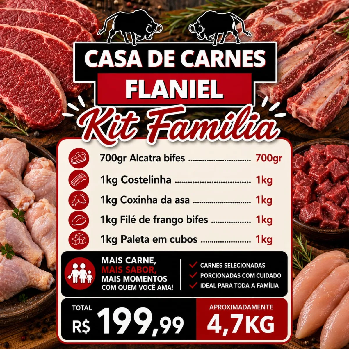 kit família - Flaniel casa de carnes
