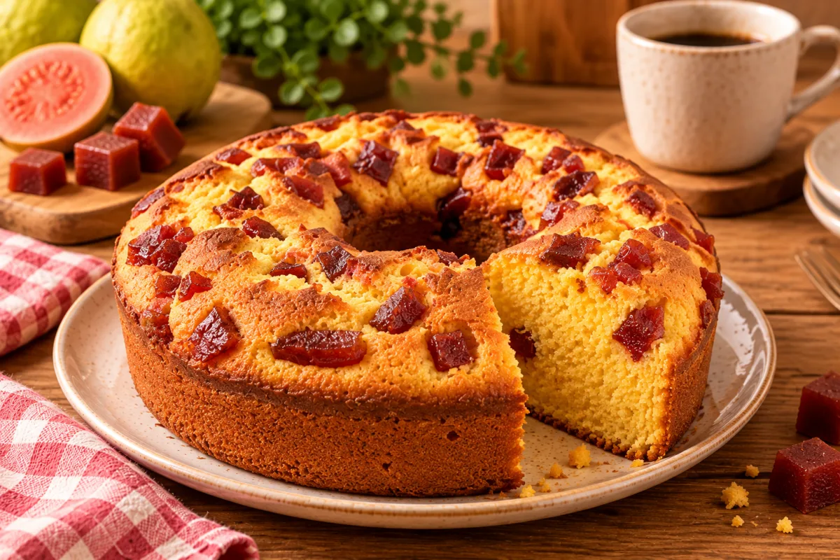 Bolo de Fubá com Goiabada