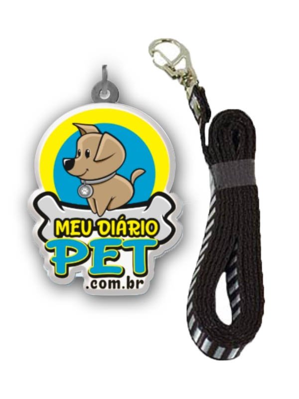 Coleira PRETA com TAG com QRcode rastreador