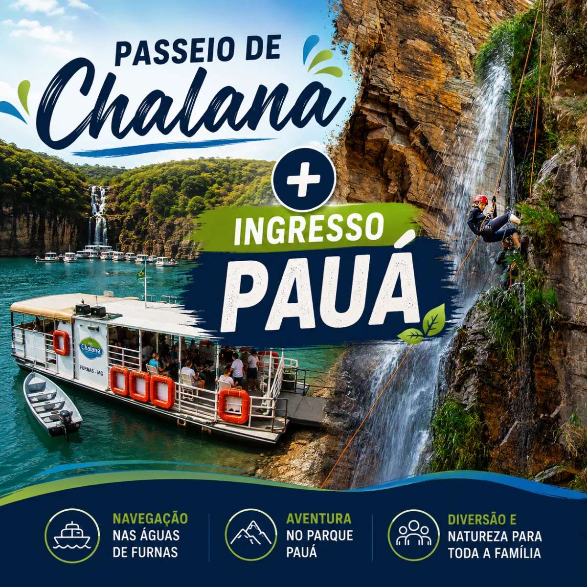 Passeio Chalana + Ingressos Parque Pauá - Chalana e ilha da fantasia